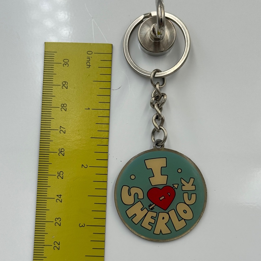 Underground Toys BBC Sherlock I Heart Sherlock Metal‎ Keychain Teal Red Heart